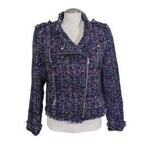 DEX The Suit Shop New York Womens L Tweed Textured Blazer Jacket Moto Classic